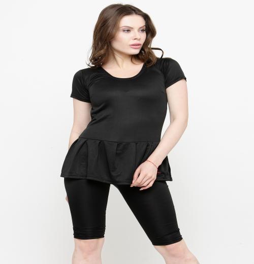 Buy NGal Women Lycra Knee Length One Piece Swimming Costume_Black