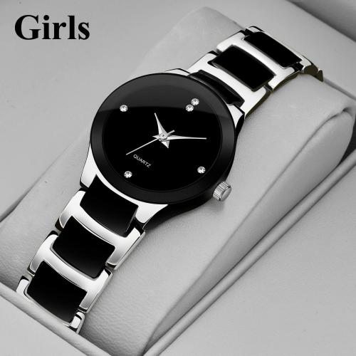 Rozti Analog Black Dial Silver Strap Watch for Women