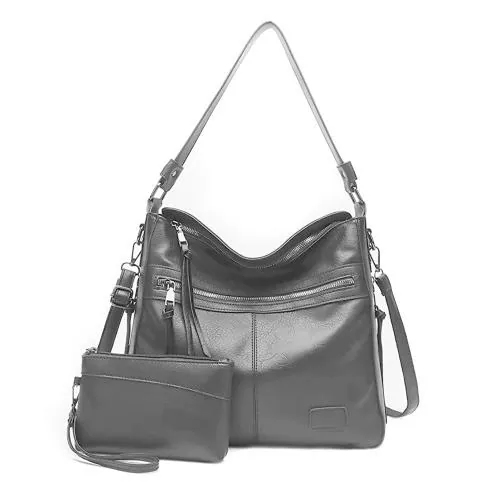 PALAY Tote Bag Purse Combo for Women Premium PU Shoulder Bag Commuter Bag Travel Bag for Women Large Women Shoulder Bag with Purse Gift for Lady