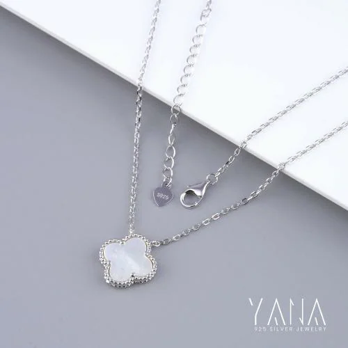 YANA SILVER JEWELRY White Mother Of Pearl Van Cleef Silver Necklace