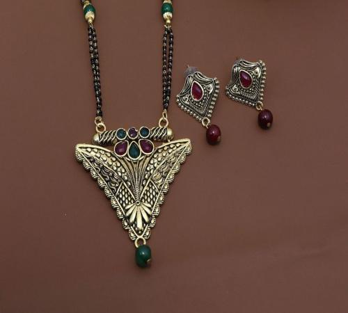 H R SALES - copper plated latest designer big pendal mangalsutra