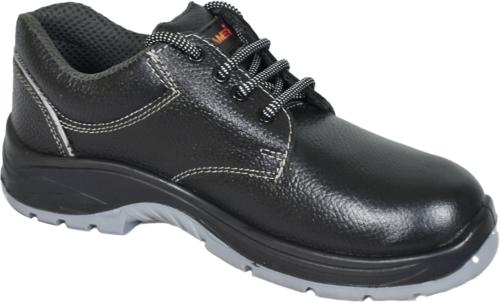 Ramer Steel Toe Genuine Leather Safety Shoe (Black, S1, Size 11)