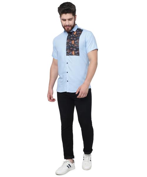 SHANG-CHI NEW DESIGHN SKY BLUE SHIRT FOR MEN -XL