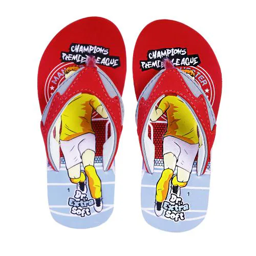 DOCTOR EXTRA SOFT Unisex-Child Kids Flip-Flop Soft Comfortable Indoor & Outdoor Slippers Stylish Non-Slip Slide Home Casual Cool Cartoon Cute House Chappals For Boys & Girls CHamp-RedGrey-Bg-4 UK