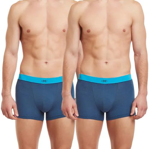 BodyX Men's Underwear Shuffle IntelliSoft Solid Trunk (Pack of 2) by Bodycare