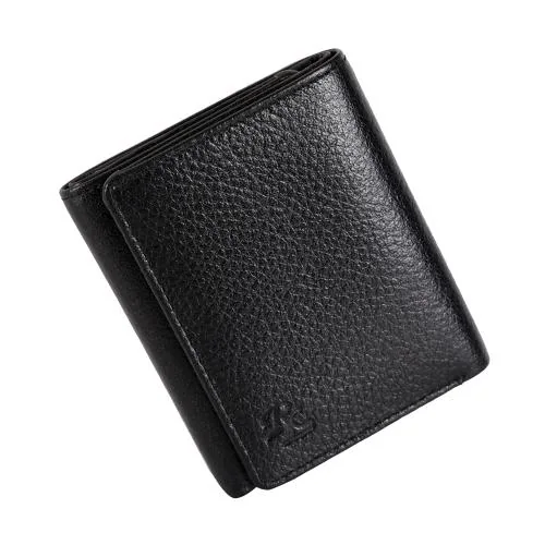 Rustic Leather Basic Leather Mens Wallet Black