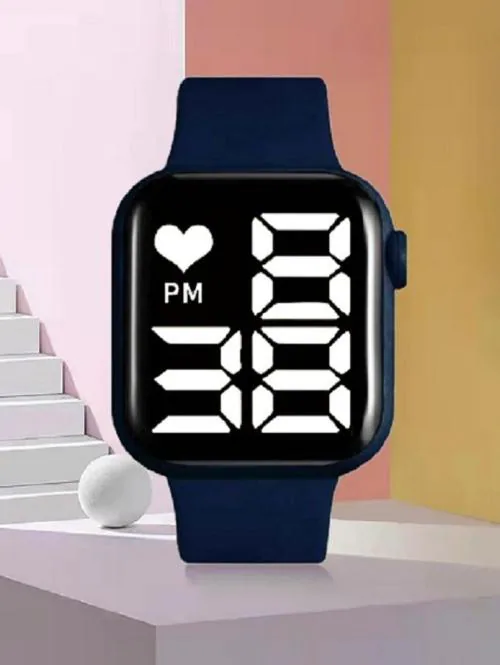 HALA - i5 Blue Square LED Electronic Mechanism Digital Smart Square Design Watch for Boys Girls Men Women