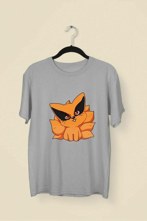 Wild Punk Baby Kuruma 100% Cotton Premium Unisex Printed Tshirt (Grey)