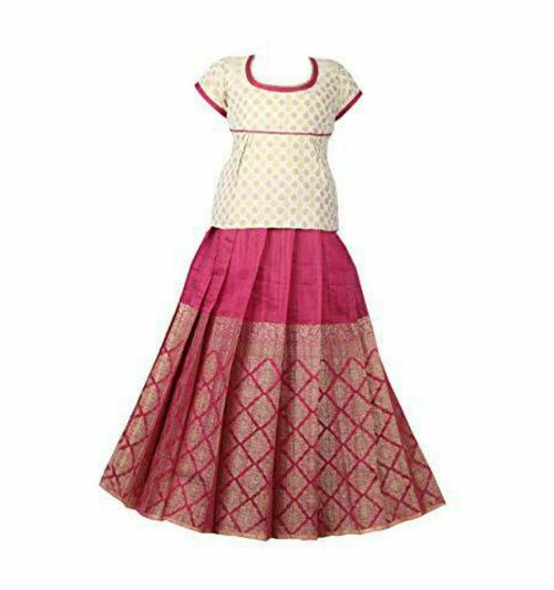 Shivangi clothing pattu pavadai/lehenga (6years) (6-7 Years)