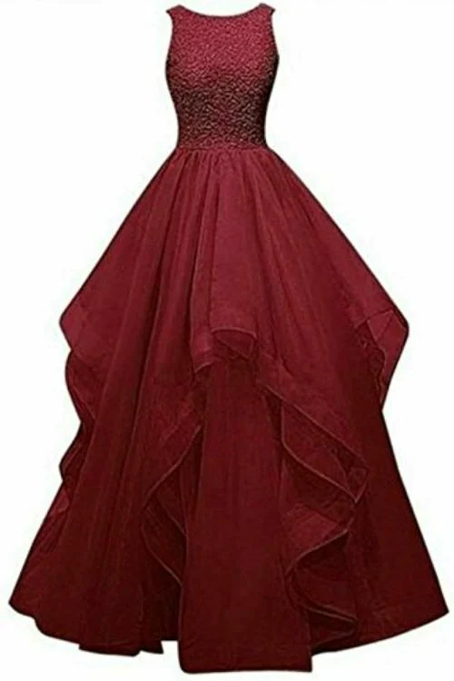 TILISM Girls Maroon Net Maxi Gown Dress 5 - 6 Years