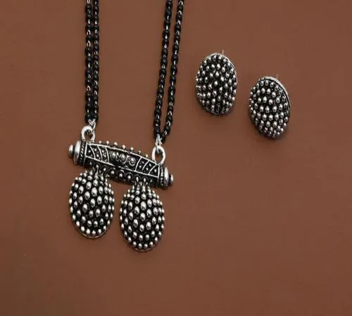 H R SALES - oxodised plated big pendal mangalsutra