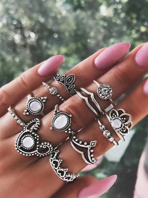 Scintillare by Sukkhi Adorable Crown Design Oxidised Ring Combo for Women