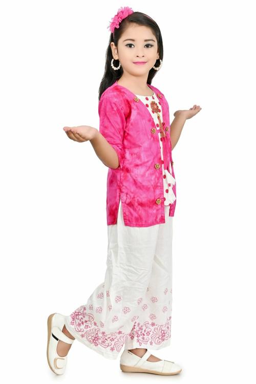 KIDDRESS Rayon Kurta Palazzo Set For Girls