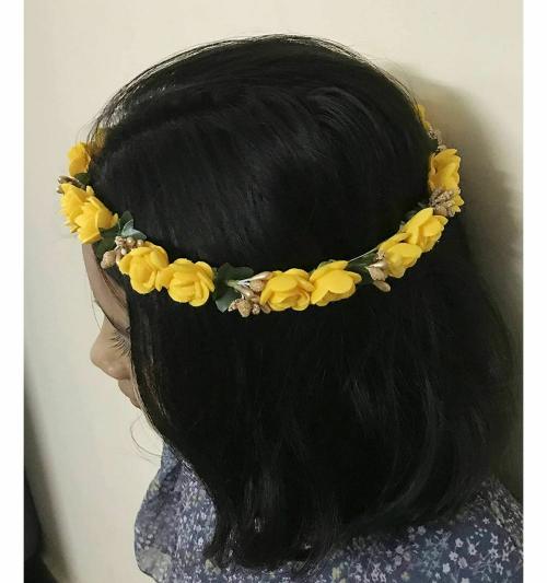 GADINFASHION Yellow Womens Fancy Hair Tiara Hair Crown Hair Accessories -  JioMart
