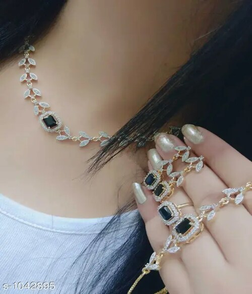 RIYA HANDICRAFT JEWELLERY Allure Trendy Designer American Diamond Earrings for women