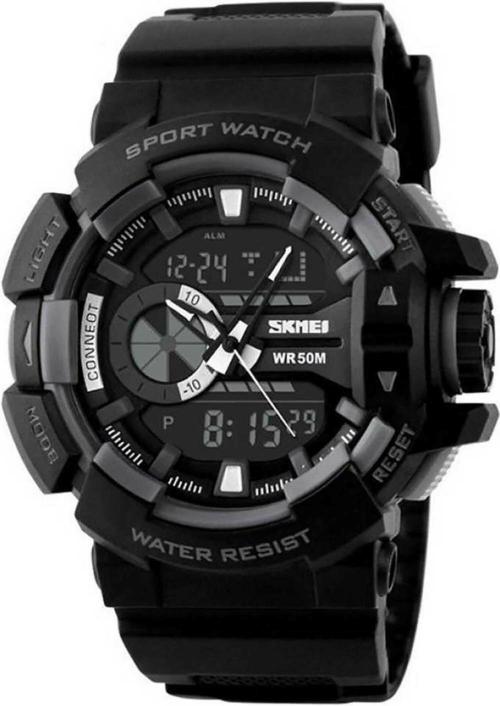 Buy SKMEI Analog and Digital Wrist Watch Black Dial Black Strap