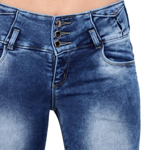 XYLA High Waist Slim Fit Western Skinny Stretchable Girls/Women Jeans Ice Blue Colour 28 size