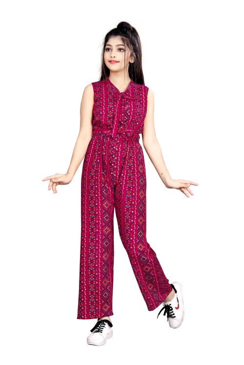 RK Maniyar Girls Printed Jumpsuit: The Latest in Fashion Trend for Girls! ( Rani )