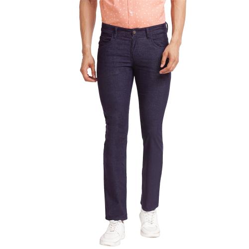 Buy ColorPlus Regular Fit Solid Blue Trouser Online at Best Prices in ...