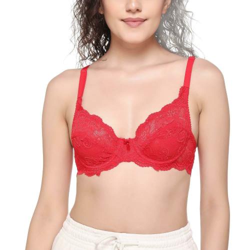 Sona Sal Women's Pushup Sl004 Non-Padded Lace Underwired Bra