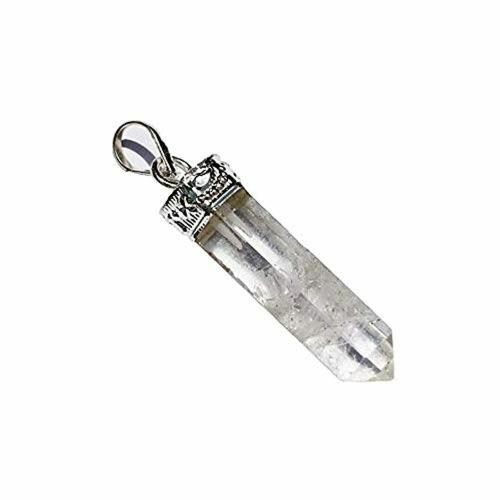 REBUY Clear Crystal Quartz Pencil Pendant
