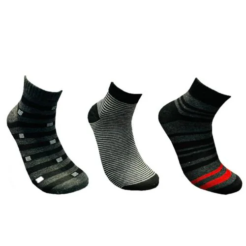 GASSIL High Ankle Length Socks for Men Made With Durable, Breathable Cotton, Ideal for Regular Casual Wear- Pack of 3, Free Size