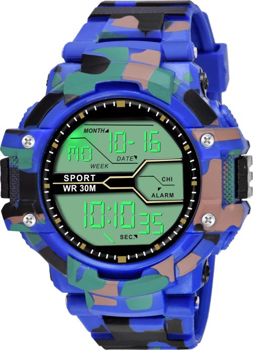 Buy Maan International Digital Wrist Watch Black Dial Green Strap for