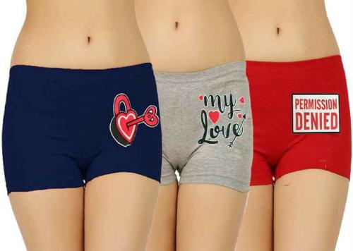 Jocker Women Multicolor Cotton Boyshorts Panties (95 Cm)