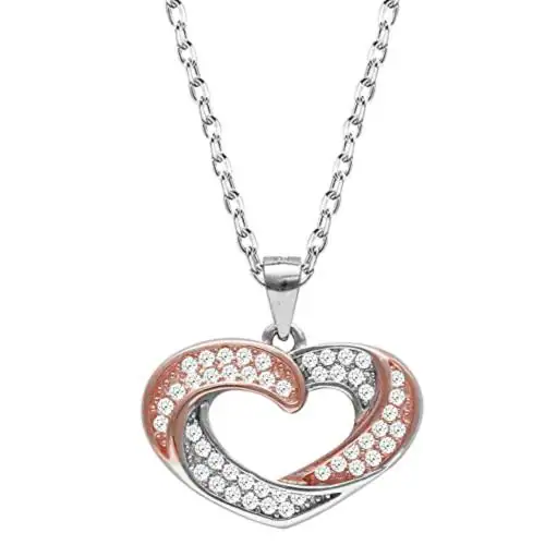 Giva Sterling Silver Rose Gold Juliet Pendant For Women