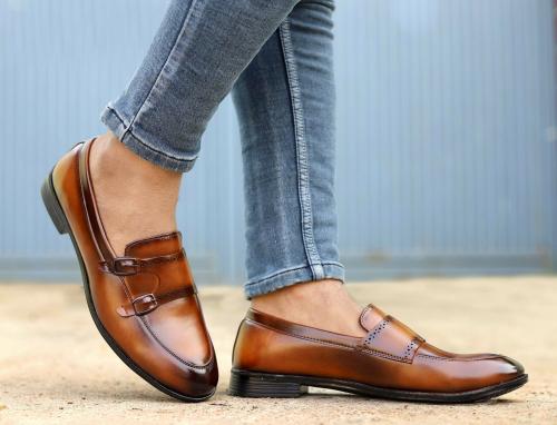 HOSC Men's Comfortable Stylish Trendy Casual Loafers Dailywear Shoe for Men (Tan)