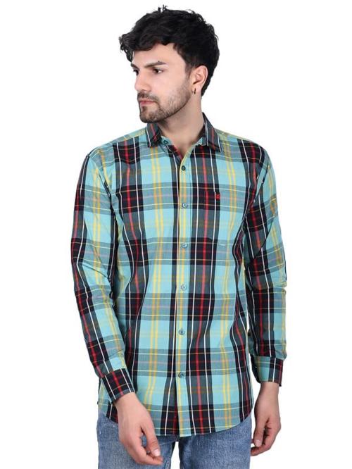 Malawear Men's Cotton Regular Fit Full Sleeves Check Shirt For Men For Home/Office/Party/Festival(Pack Of 1,Summer Collection)