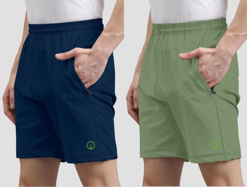 Shine N Show Men Blue, Light Green Printed Lycra Blend Pack Of 2 Boxer (M)