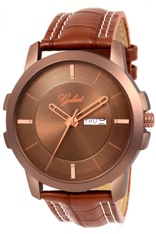 Golart Analog Brown Dial Brown Strap Watch For Boys l DESIGNER WATCH l watch for boys