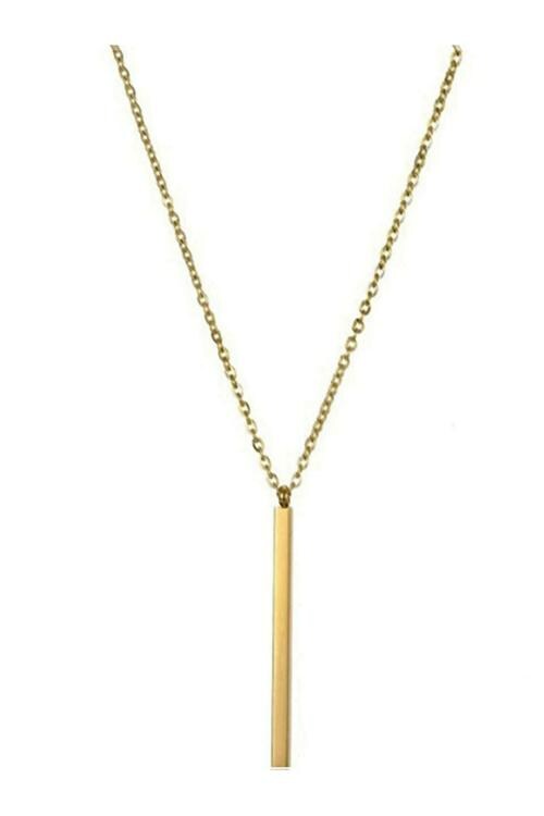 Buy Myjewel Brass Gold Plated Line Pendant Necklace Online at Best