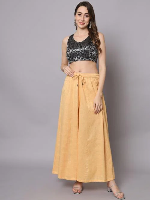 ND & R Women's Readymade, Halter Neck and Sleeveless Ladies Saree Blouse Choli. Color Black Silver