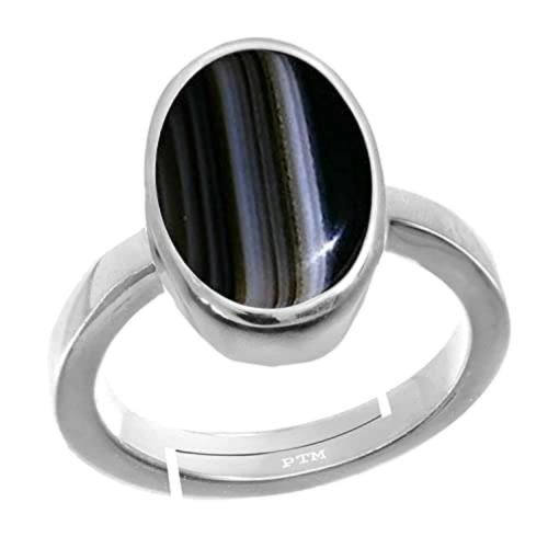 Ptm Natural Sulemani Hakik 9.5 Carat Gemstone Pure Sterling Silver Adjustable Ring