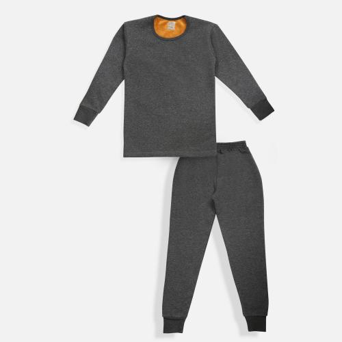 OOSHIN UK Kids Unisex Winter Wear Thermal Upper and Lower Body Warmer Set-Dark Grey(Size-16)