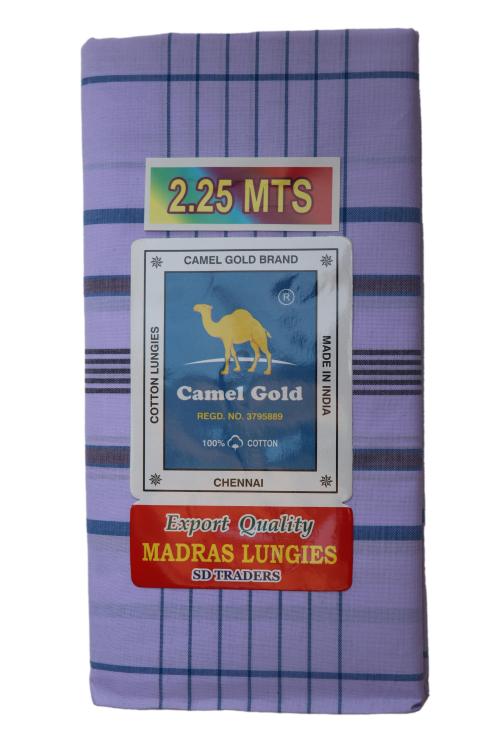 camel gold Woven White Lungi