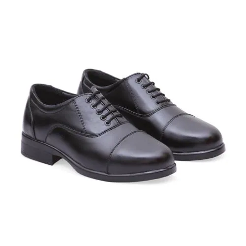 SCEPTRE Black Genuine Leather Police Shoes and Office Uniform dress OXFORD Formal Shoes with lace for men