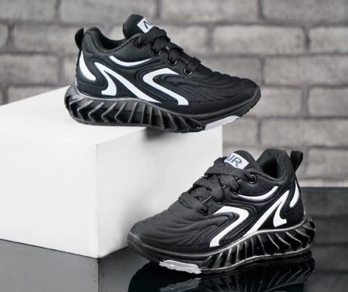 AMAEZO Boys & Girls Lace Sneakers (Black)-3