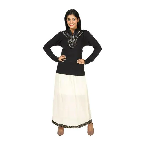 SYCOO FASHIONS Women Black Printed Lycra Short Kurti (2Xl)