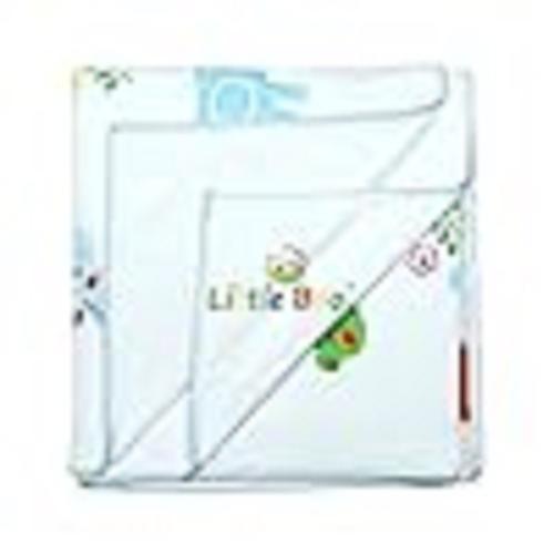 Little Boo Cotton Cloth Premium Baby Towel Washcloth for New Born, Reusable, Quick Absorbent, Extra Soft Face Towels for Kids/Toddlers/Infants/Babies, Pack of 1(Blue)