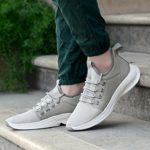 Black Cooper Mesh Sports cum Running and Training Lace-up Shoes For Men (Grey)