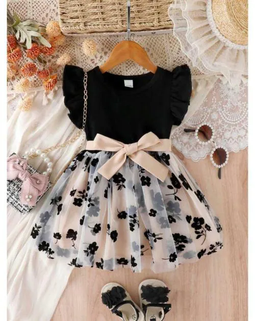 Tior Girl's Floral Print Fit & Flare Dress Dresses & Frocks | Dresses | Kids Wear | Girls Dress | Kids Dress | Frock | Frock Girls | Girls Frock | Dresses For Girls | Kids Girl Dress | Frock For Girls | Dress For Girls | Kids Wear Girls