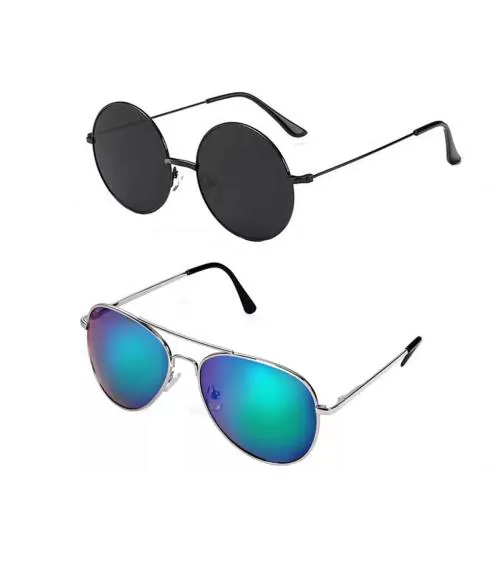 Polarized Aviator Sunglasses For Men & Women, Black, Blue