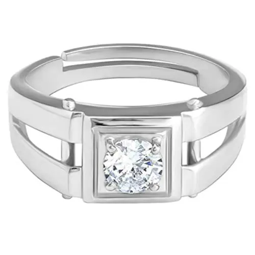Buy Giva Sterling Silver Adjustable Silver RockSolid Mens Ring Online