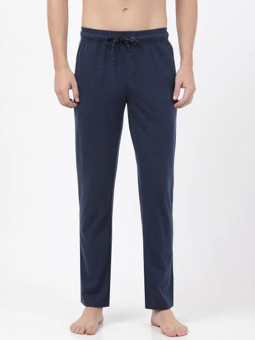Jockey Style 9508 Men's Super Combed Cotton Rich Straight Fit Trackpants with Side and Back Pockets - Navy Melange