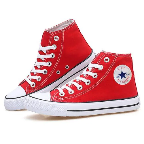  High Top Walking,GymWear, DailyUse Red Casual Canvas Shoes For Men