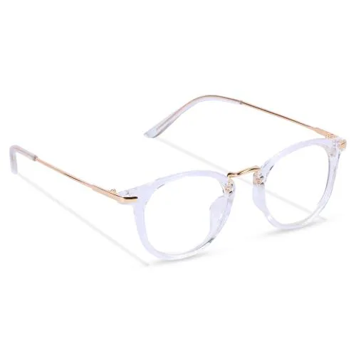 Freddy Transparent White Full Rim Round Frame Suitable For Men and Women