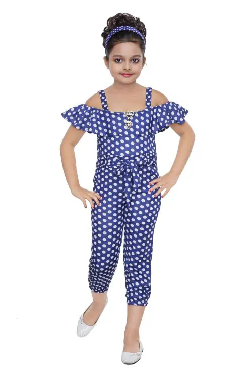 Burbn Printed Jumpsuit for girls5-6 YDark Blue